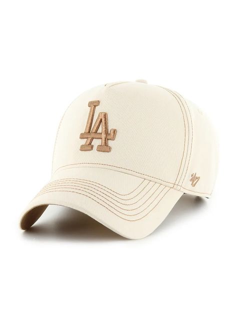 47 brand czapka z daszkiem bawełniana MLB Los Angeles Dodgers kolor beżowy B-CONDT12GWS-NT - zdjęcie produktu nr 1