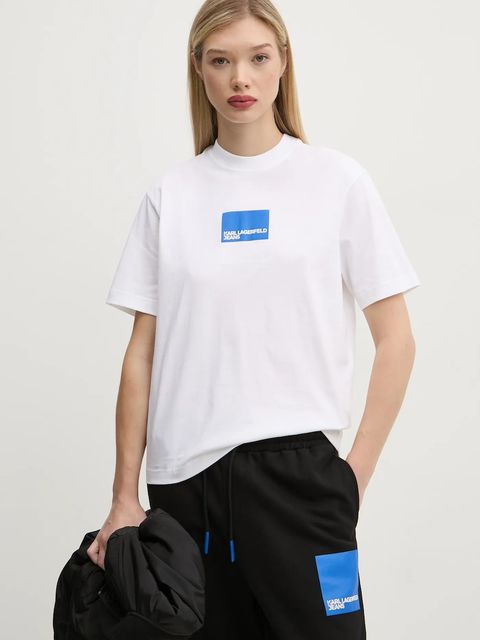 Karl Lagerfeld Jeans t-shirt bawełniany damski kolor biały A1W17006 - zdjęcie produktu nr 1
