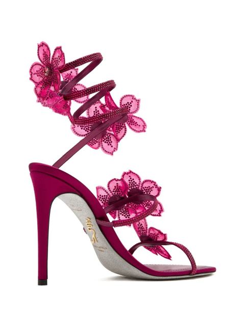 René Caovilla flower-embellished sandals - Pink