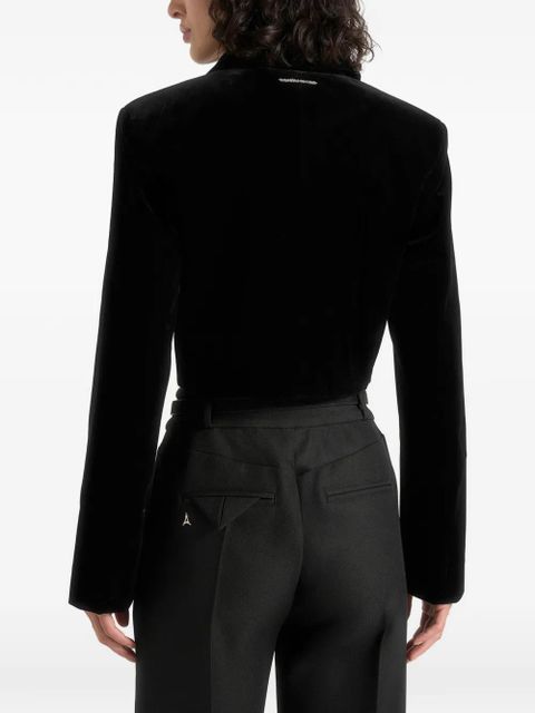 Manière De Voir Adina dual-zip textured cropped jacket - Black