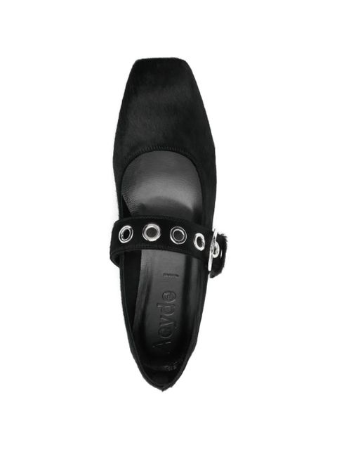 Aeyde Uma eyelet ponyhair fst pumps - Black