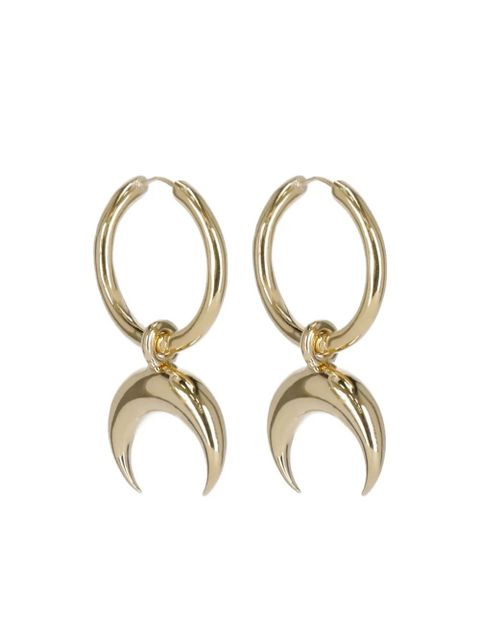 Marine Serre moon-pendant hoop earrings - Gold - zdjęcie produktu nr 1