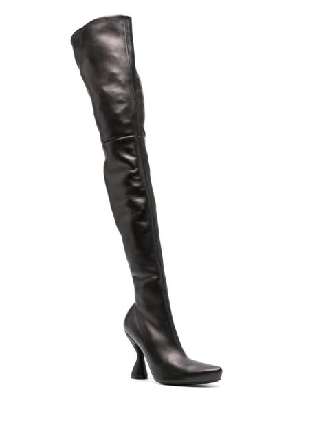 Lanvin 100mm leather thigh-high boots - Black - zdjęcie produktu nr 2