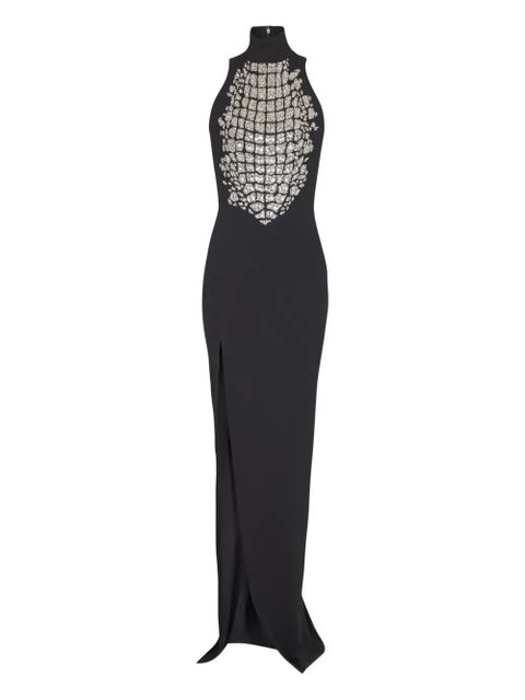 Balmain high-neck embellished slit maxi dress - Black - zdjęcie produktu nr 1