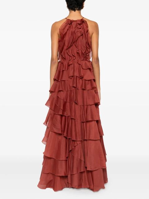 Aje Cleo ruffled tiered maxi dress - Orange
