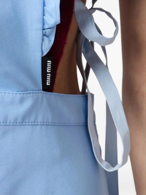 Miu Miu ruffled poplin midi dress - Blue