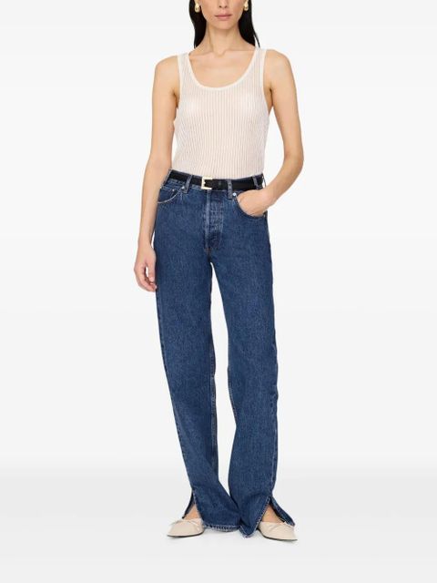 ANINE BING Eugene ribbed sleeveless top - White