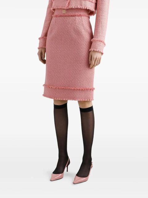 Dolce & Gabbana DNA logo plaque skirt - Pink