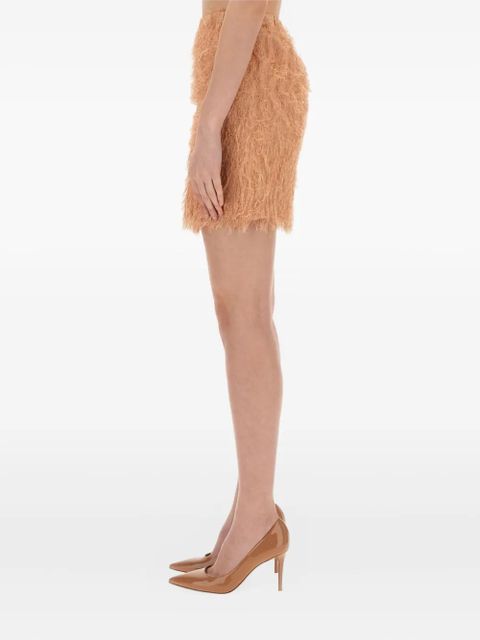 Alysi fringed mini skirt - Neutrals