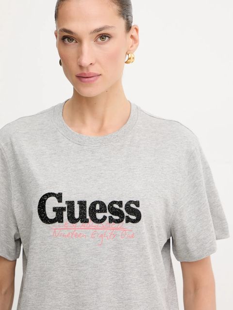 Guess t-shirt bawełniany damski kolor szary W5YI07 I3Z14