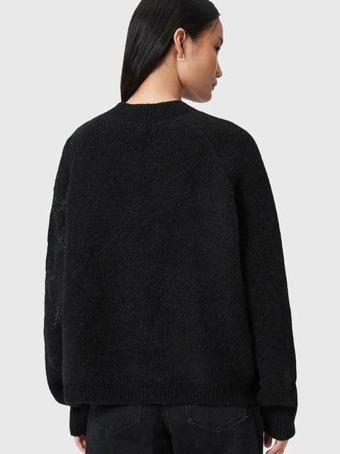 AllSaints sweter z dodatkiem wełny damski kolor czarny W089KD - zdjęcie produktu nr 2