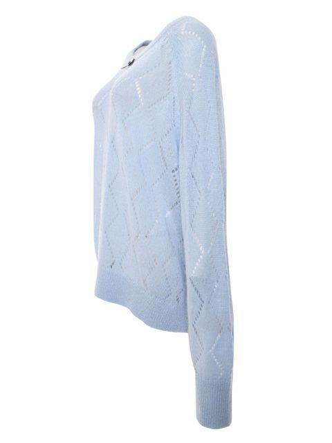 ROTATE BIRGER CHRISTENSEN pointelle-knit sweater - Blue