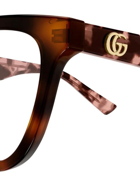 Gucci Eyewear tortoiseshell-effect cat-eye glasses - Brown