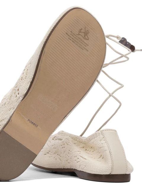 ALOHAS beaded lace-up ballet flats - Neutrals