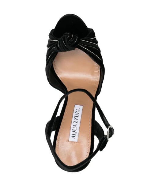 Aquazzura Atelier Plateau 130mm velvet pumps - Black