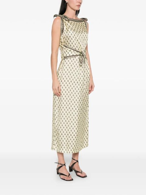 DÔEN paisley-pattern midi dress - Neutrals