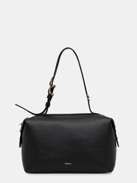 Furla torebka skórzana Double M Boston Bag kolor czarny WB01905 BX3036 O6000 - zdjęcie produktu nr 1