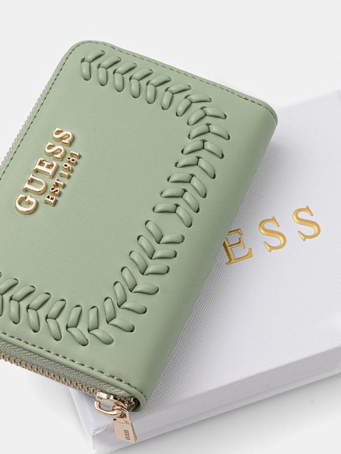 Guess portfel TATUM damski kolor zielony SWNG96 67140