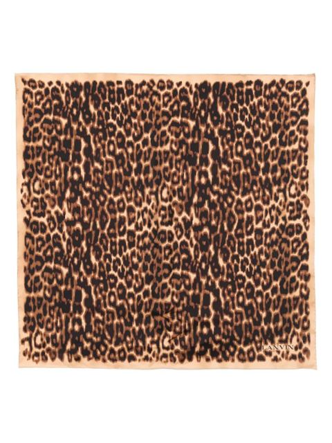 Lanvin leopard-print silk scarf - Brown - zdjęcie produktu nr 1