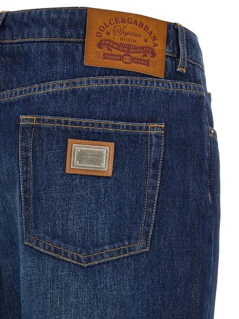 Dolce & Gabbana stone-washed low-waist jeans - Blue