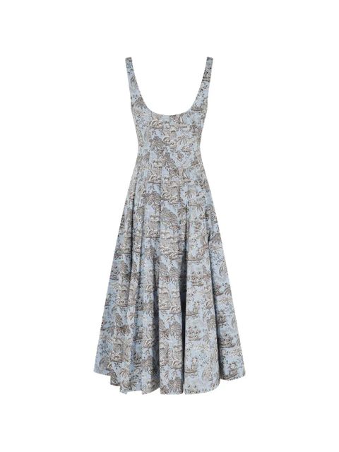 STAUD square-neck toile midi dress - Blue - zdjęcie produktu nr 2