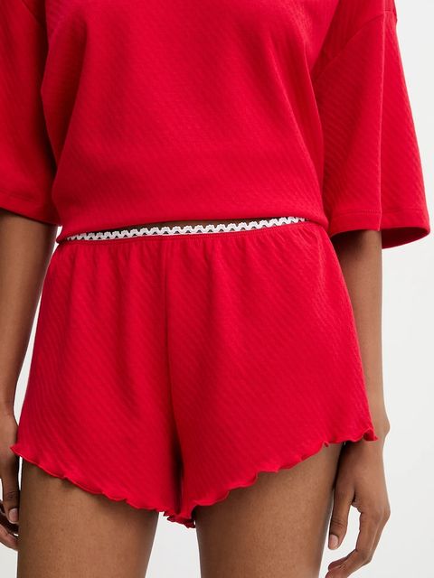 Answear Lab piżama bawełniana kolor czerwony bawełniana