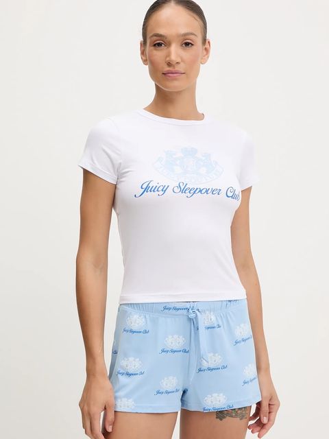 Juicy Couture komplet piżamowy JUICY SLEEPOVER CLUB SHORT PYJAMA SET damska kolor biały JCLPJ225501 - zdjęcie produktu nr 2