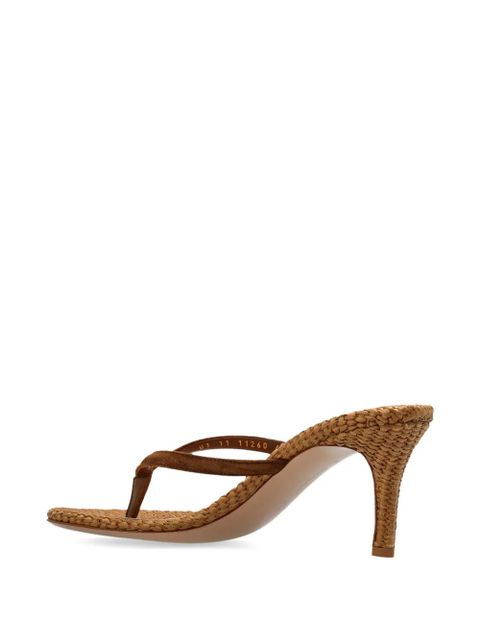 Gianvito Rossi suede woven heeled heeled mules - Brown