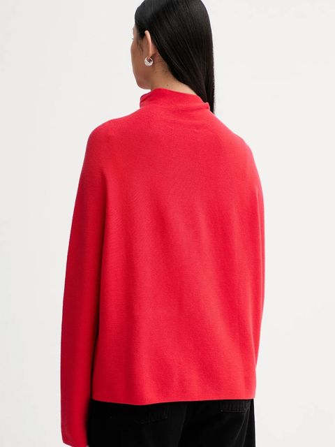 Marc O'Polo sweter bawełniany damski kolor czerwony lekki z półgolfem 600600660271 - zdjęcie produktu nr 2