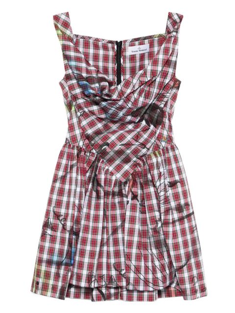 Vivienne Westwood plaid draped mini dress - Red - zdjęcie produktu nr 1