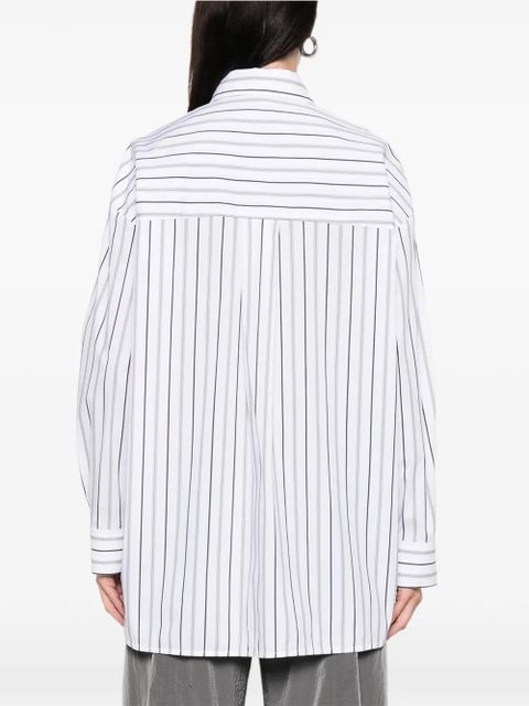 PINKO striped-pattern pocket shirt - White