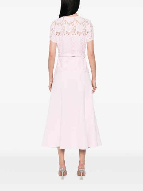 Self-Portrait lace belted dress - Pink