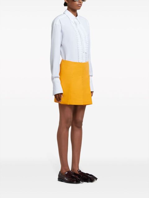Marni pleated cotton miniskirt - Yellow