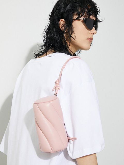 Fiorucci torebka skórzana Baby Pink Leather Mini Mella Bag