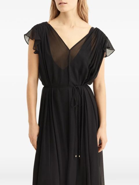 ERES ruffled V-neck dress - Black