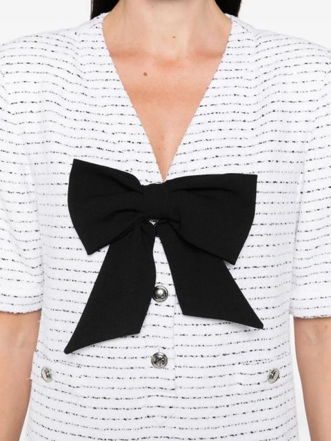 Alessandra Rich bow-detail tweed dress - White - zdjęcie produktu nr 2