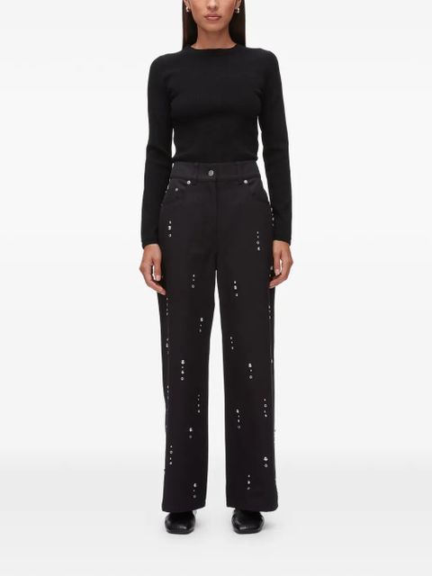3.1 Phillip Lim grommet-detail jeans - Black