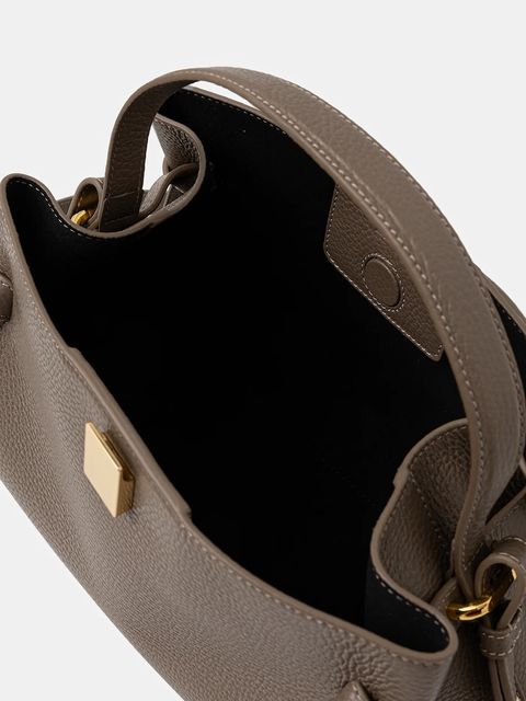 Yuzefi torebka skórzana GYOZA kolor szary YUZSS25-HB-GZ-L052