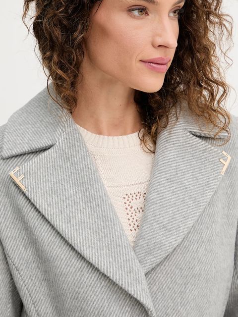 Fracomina płaszcz z wełną kolor szary FS25WC1011W819K3