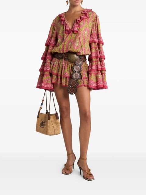 ETRO ruffled paisley-print mini dress - Pink - zdjęcie produktu nr 2