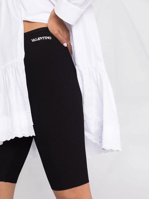 Valentino Garavani logo-embroidered cycling shorts - Black