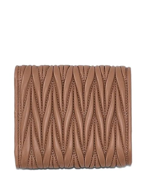 Miu Miu logo-lettering wallet - Brown