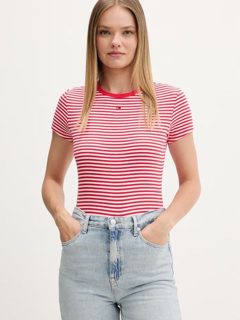 Tommy Jeans t-shirt basic damski bawełniany z elastanem - zdjęcie produktu nr 1