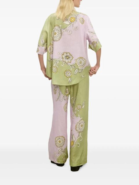ALEMAIS Sora floral-print trousers - Green - zdjęcie produktu nr 2