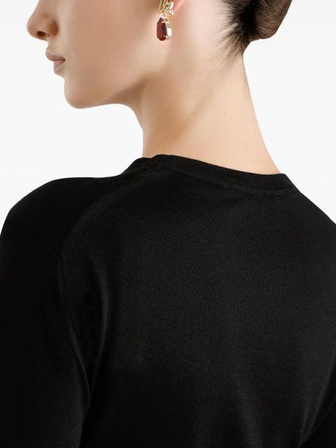 Dolce & Gabbana floral-appliqué sweater - Black