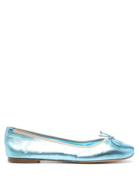 Casadei metallic leather ballerina shoes - Blue - zdjęcie produktu nr 1