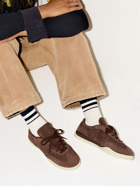 Converse sneakersy zamszowe Run Star Trainer kolor brązowy A16386C