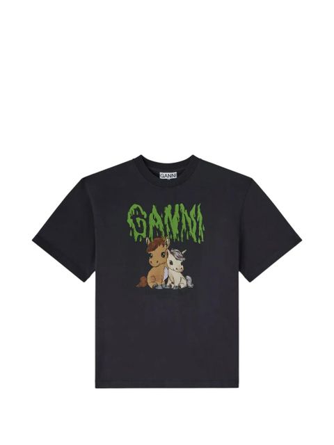 GANNI horse-print T-shirt - Grey - zdjęcie produktu nr 1