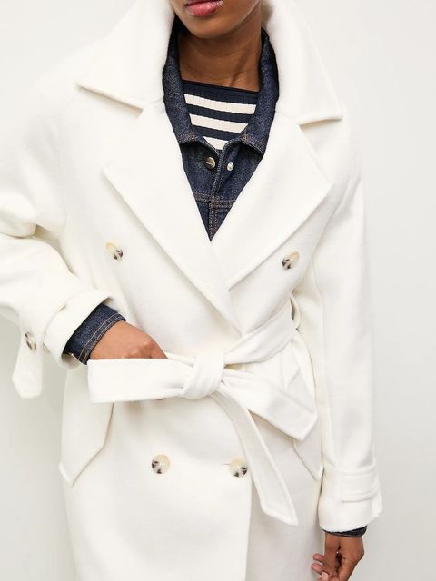 Answear.LAB płaszcz wełniany kolor biały