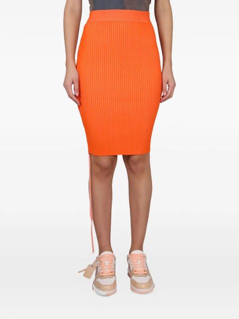 Off-White elastic-waist midi skirt - Orange - zdjęcie produktu nr 1